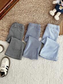 LMoss Kids LMoss 3件套女婴针织纯色休闲套装，秋冬款