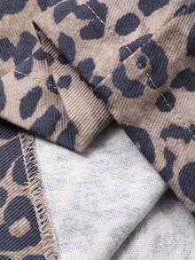 DAZY Women's Leopard Print Elastic Waist Drawstring Casual Loose Cargo Pants - Brown - View 8