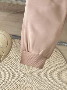 SHEIN Vintaside Kids 2 sztuki/zestaw dla dziewczynek jesień/zima nowy fuksja i róż swobodny uroczy kokardka z długim rękawem bluza top i spodnie