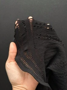 EgrlEra Sexy Vacation Style Green Jacquard Halter Neck Blouse For Women - Black - View 6