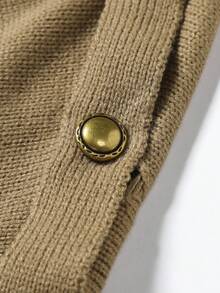 Manfinity Homme Suéter casual de moda para hombre, estilo callejero punk con decoración de hebilla metálica rasgada, para otoño/invierno - Verde militar - Ver 5