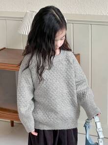 DAZY Girls Young Girl Comfortable Cute Pullover Sweater Fall,Winter - Grey - View 7