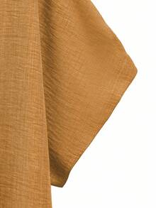 EMERY ROSE Áo thun tay ngắn màu trơn đơn giản và quần ống rộng, thích hợp mặc hàng ngày - trái cam - Xem 3