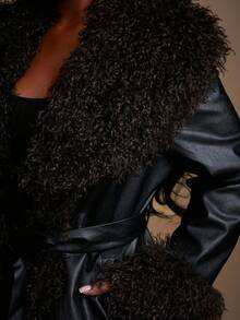 Radiana Áo khoác nữ cỡ lớn mùa thu đông thanh lịch, lộng lẫy, quyến rũ, gợi cảm, cơ bản, thường ngày, chất liệu giả lông thú phối cổ lông, da PU, dáng dài vừa phải, phù hợp cho phong cách hip-hop, thường ngày, đường phố, trang phục phương Tây, lễ hội âm nhạc, vintage, tối giản, hòa nhạc, tiệc hóa trang, khu nghỉ dưỡng, dã ngoại, kỳ nghỉ, lễ hội, hẹn hò, tụ họp, sinh nhật, tiệc độc thân, nghỉ ngơi, tiệc tưng bừng, kín đáo, sang trọng, câu lạc bộ, dễ thương, thường ngày, mua sắm, thời trang đường phố, đi chơi, phong cách Y2K, Y3K, dễ phối đồ và giúp bạn trông thon gọn, tôn dáng, làm nổi bật vóc dáng. - màu đen - Xem 8