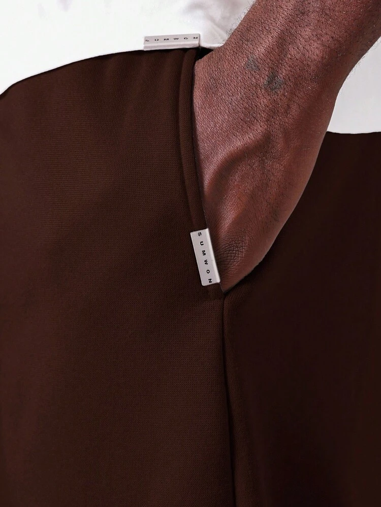 Wide Leg Drop Crotch Sweatpants With Drawstring