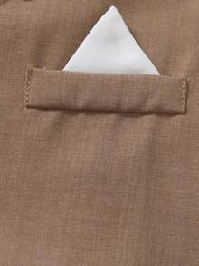 SHEIN 两件套男童不对称扣背心和裤子套装 - 摩卡棕 - 查看 4