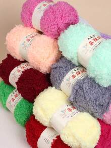 1卷50克/1.76盎司珊瑚绒毛线球，用于手工DIY编织围巾、包袋等。 - 50g/1件 - 查看 14