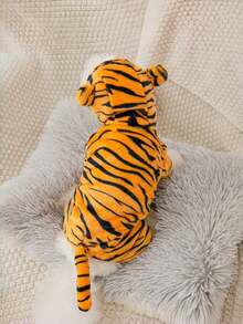 PETSIN 1件寵物連帽衫,冬季暖和的老虎服裝泰迪,比熊,小型犬和貓的衣服 - 黃色 - 查看 1