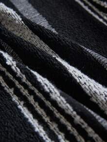 Aveloria Modichic Abrigo holgado de estilo británico con rayas negras y blancas, elegante para el otoño/invierno - Blanco y Negro - Ver 7