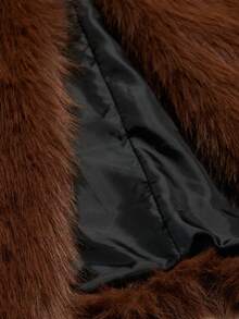 Aveloria Rosie Luxurious & Elegant Light Brown Lapel Mid-Length Faux Fur Coat, Exuding Sophisticated & Casual Vibe, Suitable For Formal Events And Casual Outings