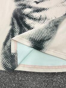 INAWLY 女式可爱猫咪图案夏季短款圆领T恤 - 淺粉色 - 查看 4