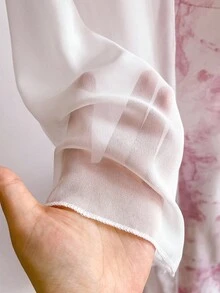 SHEIN Sweetra Young Teen Girls' Casual Elegant Holiday Ditsy Floral Printed Spaghetti Strap Dress With Chiffon Long Shirt, 2pcs/Set,Summer,Travel - Multicolor - View 5