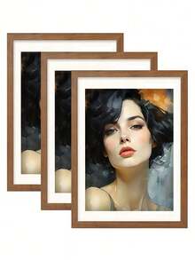 SURELIFE 1/3pcs  MDF Wood Frame For Bedroom Living Room Home Decoration Photo Frames Wall Art Pictures Frame For Tabletop And Wall Mounting Canvas Photo Painting Wood Frame