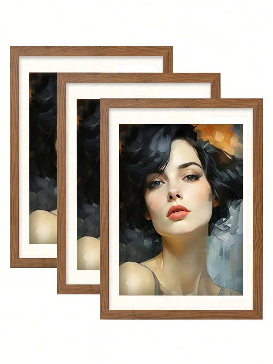 SURELIFE 1/3pcs  MDF Wood Frame For Bedroom Living Room Home Decoration Photo Frames Wall Art Pictures Frame For Tabletop And Wall Mounting Canvas Photo Painting Wood Frame