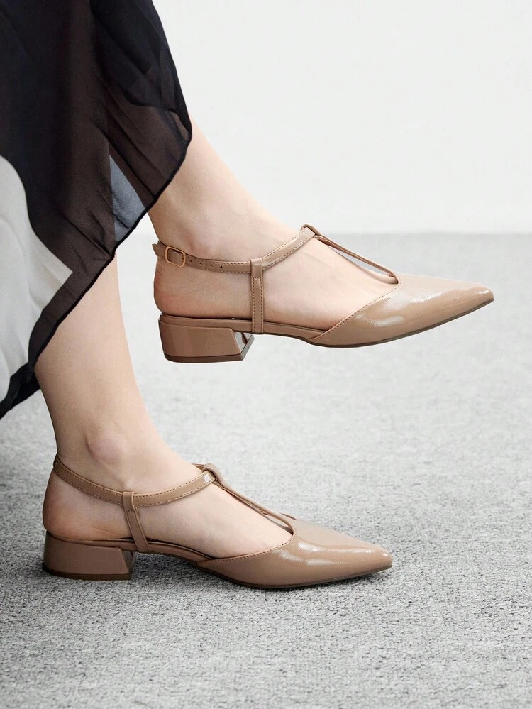 CUCCOO BIZCHIC Women's Pointed Toe Buckle Design Casual Flat Shoes For Christmas Spring Shoes