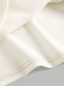 少女纯色保暖V领长袖休闲T恤 - 白色 - 查看 6