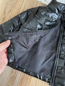 SHEIN 女婴休闲黑色长袖棉衣 - 黑色 - 查看 6