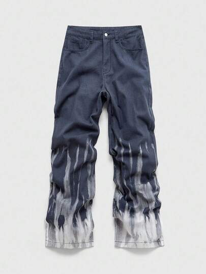 Street Life Jeans droits délavés et dégradés pour hommes