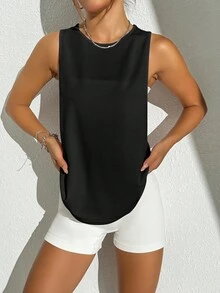 Velisys Velisys 2pcs Basic Loose Solid Color Sleeveless Tank Top, Suitable For Daily Wear Mesh Workout Tops - Multicolor - View 7