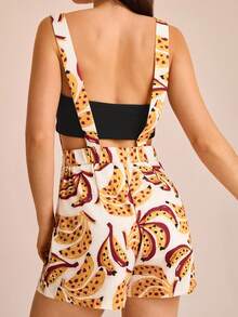 CAJUNI Women's Floral Print Pocket Casual Romper - Multicolor - View 2