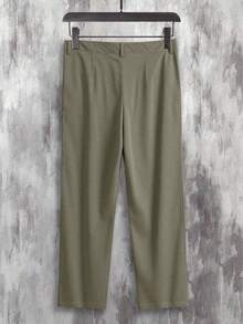 Calvornis Quần tây nam đơn sắc xếp ly thường ngày cài nút - màu xanh lá - Xem 2