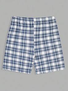 EURMUSE Bộ đồ mặc nhà cottonline kẻ caro in họa tiết 3 món thường ngày cho nam và quần đùi - Xám - Xem 12