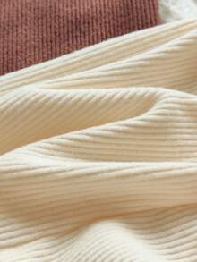 Vintaside Kids 2件套女婴休闲舒适纯色松紧腰荷叶边下摆喇叭裤套装 - 彩色 - 查看 6