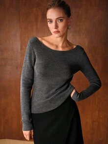 MOTF PREMIUM WOOL PULLOVER SWEATER - Grey - View 3