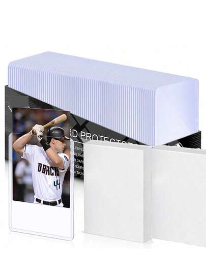 3/5/10/20/30/50 棒球卡保护套硬塑料，优质卡套用于交易卡，运动棒球足球比赛卡卡夹返校，返校用品，返校装饰