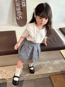 DAZY Toddler Girls' Casual Cute Summer Short Sleeve Blouse - White - View 5
