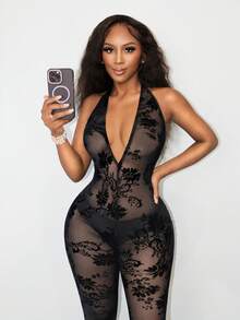 BamGleam Combinaisons pour femmes pour Halloween - Noir - Voir 6