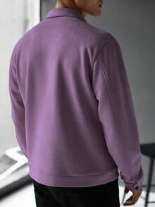 Manfinity Homme 男士紫色口袋休闲拉链夹克 男士紫色夹克 男士薰衣草夹克 男士紫色夹克，秋季 - 紫色 - 查看 2