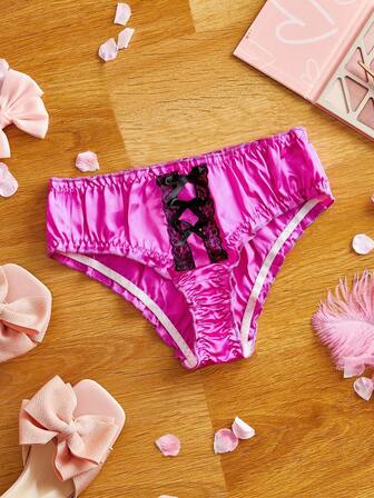 FairyFlirt Cute Girls' Underwear, Soft Panties Designed For Girls, With Lovely Bow And Lace Trim, Sweet And Adorable, Elastic Waistband, Suitable For Daily Wear