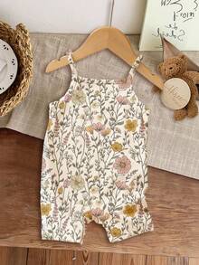 SHEIN Happikins Cute Boho Ditsy Floral Romper For Baby Girl, Casual Autumn Outfits , Easy Comfort, Autumn Layers For Kids, Stylish Kids, Casual Wear, Kids Graphic Clothes, Back To School, Fall Clothes, Homecoming, Suitable For Home And Layering