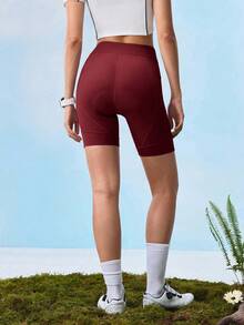 In My Nature 紧身提臀运动骑行裤 - 酒紅色 - 查看 4