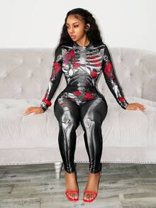 BamGleam Halloween Women Unitards Fall Cloth For Women - Black - View 6