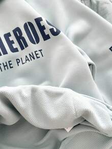 Genkimix Kids Ensemble de 2 pièces pour la rentrée scolaire pour garçons de 4 à 7 ans : Top imprimé de lettres et jean en denim - Bleu azur - Voir 4