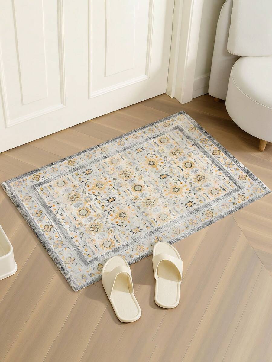 Cirelle Keset Natal 2025 Motif Bunga Nordik, Karpet Kamar Mandi & Lorong Bergaya Boho Chic, Keset Poliester Anti Selip untuk Dapur, Lorong, Hadiah Pesta Rumah Baru & Liburan, Dekorasi Rumah Skandinavia dengan Desain Botanikal - MultiWarna - View 1