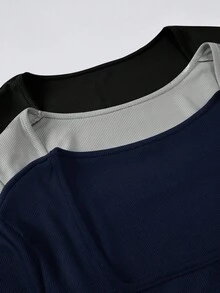 SHEIN LUNE 女式高领紧身衣，黑色、杏色和棕色，长袖，紧身款，适合夏秋季节