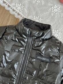 SHEIN 女婴休闲黑色长袖棉衣 - 黑色 - 查看 5