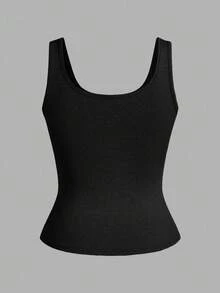 Slaydiva 3件装 黑色+白色 休闲基本款工字背心 无袖 深V领 罗纹 女式背心 - 紅色 - 查看 7