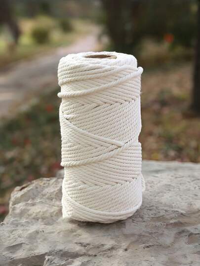 SHEIN Snur macrame natural alb, de la 1 mm la 5 mm, pentru ambalaj cadou, etichete, decorațiuni, decorațiuni interioare, articole pentru petreceri, elemente esențiale pentru meșteșuguri, șnur macrame, frânghie decorativă puternică și versatilă, pentru sărbători festive, proiecte artizanale