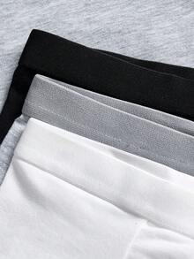 SHEIN 6件套 Dozemod 儿童男童简约圆领背心和松紧腰内裤舒适休闲内衣套装 - 彩色 - 查看 7