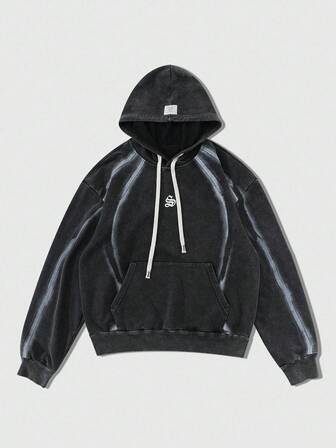 Street Life Sudadera con capucha para hombre, sudadera con capucha con estampado de puntos en inglés para uso diario, otoño