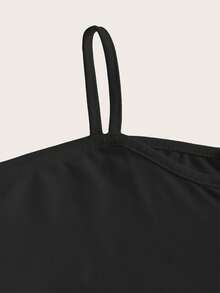 EMERY ROSE 休闲简约风格白色双心图案落肩长袖T恤女款，百搭秋冬 - 黑色 - 查看 5