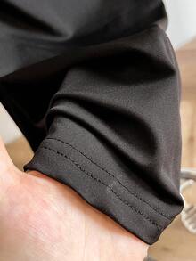 SHEIN Sweetra Young 优雅休闲黑色针织不对称领口长裙，少女露肩百褶腰身，鱼尾下摆，简约优雅长裙