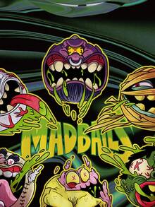 MADBALLS X SHEIN Herren Cartoon Muster Rundhals Kurzarm T-Shirt