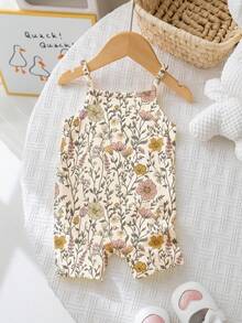 SHEIN Happikins Cute Boho Ditsy Floral Romper For Baby Girl, Casual Autumn Outfits , Easy Comfort, Autumn Layers For Kids, Stylish Kids, Casual Wear, Kids Graphic Clothes, Back To School, Fall Clothes, Homecoming, Suitable For Home And Layering