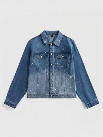 Street Life جاكيت جينز قصيرة للرجال، طراز شارع رجعي