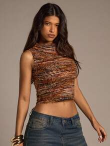 Aloruh Women's Red Striped Collared Top, Autumn/Winter New Arrival - Multicolor - View 4